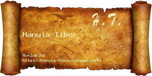 Hanula Tibor névjegykártya